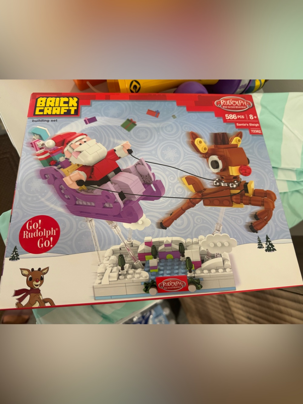 Santa & Rudolph Sleigh Building Set - Picture 1 of 2